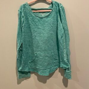 Teal Long Sleeve Top with Pocket